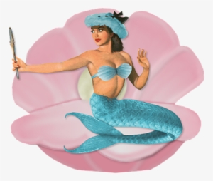 Adult Content Safesearch Clamshell Mirror Hat Mermaid - Pin Up Girl Transparent Background