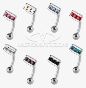 Surgical Steel Jewelled Eyebrow Bananabell Eyebrow - Surgical Stainless Steel