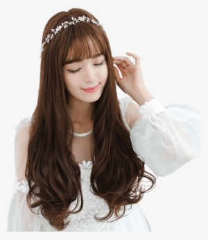 Funi Feir Fairily Wig Female Air Bangs Wig Long Curly - Bangs