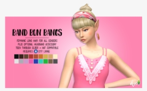 Band Bun Bangs By Deetronsims - Sims 4 Get Together Hair With Bangs