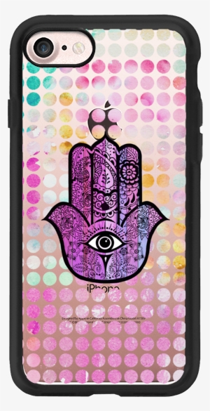 Casetify Iphone 7 Classic Grip Case - Rosa Aquarell Tupfen Hamsa Hand Von Fatima Postkarte