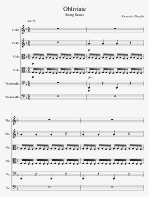 Obliviate Sheet Music Composed By Alexandre Desplat - Brilliant Corners Monk Score