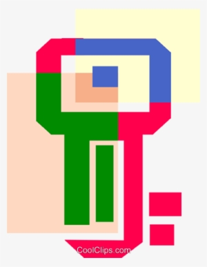 Colorful Thick Line Skeleton Key Royalty Free Vector - Graphics