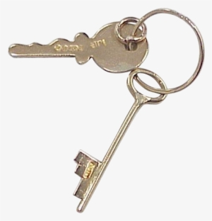 Vintage Key W Charm - Keys On Ring Png