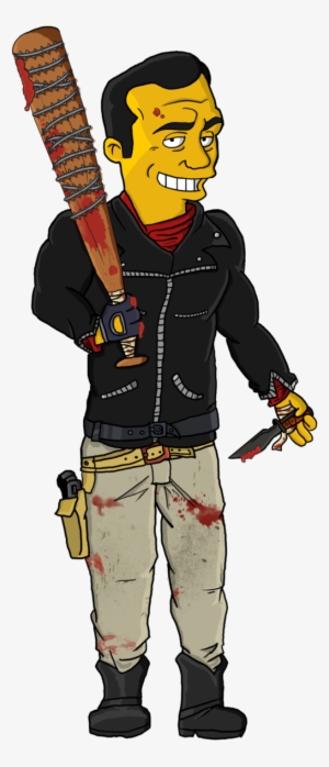 Twd Comics Negan And Lucille Simpsons Style By Thewalkerprieton - Walking Dead Negan Simpsons
