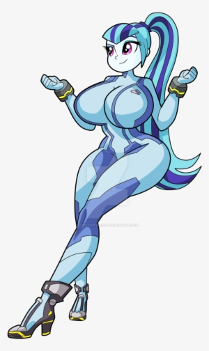 Metroid, Rainbow Rocks, Simple Background, Skinsuit, - Sonata Dusk Busty
