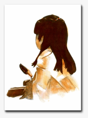 “ayashe” Cheyenne Indian Child With Feather Watching - Still Life