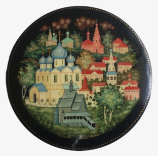 Laquered Box With A Kholuy Miniature, Depicting The