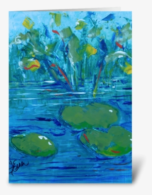 Water Lilies Greeting Card - Iris