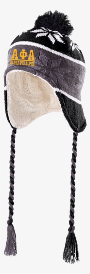 Alpha Phi Alpha Hat With Ear Flaps And Braids - Ridge Beanie