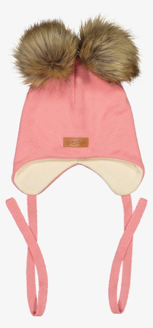 Double Furry Baby Beanie, Soft Coral - Beanie