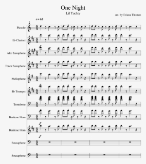 One Night Sheet Music Composed By Arr - One Night Lil Yachty Piano Notes