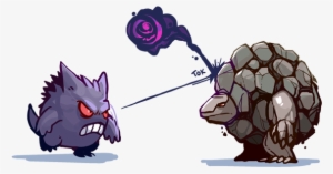 Gengar Attacking Golem - Golem Machamp Alakazam Gengar