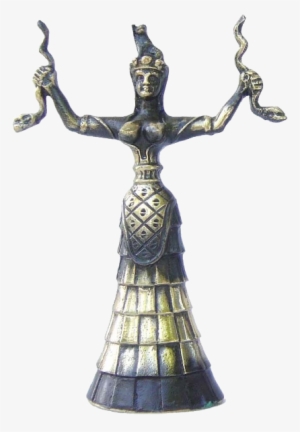 Snake Goddess, Greek Bronze Sculpture - Snake Goddess Png