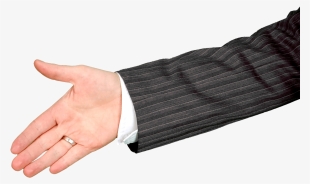 Hand The Hand Welcome Gesture - Arm In Suit Png
