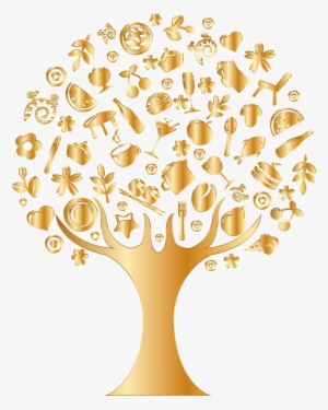 Clipart Freeuse Library Gold Abstract No Background - Golden Tree With Leaf Variety Golden Tree