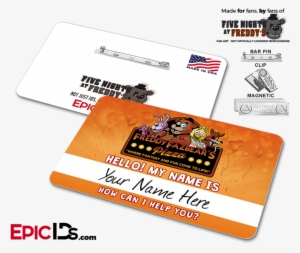 Freddy Fazbear's Pizza Fnaf Employee Name Badge - Five Nights At Freddys