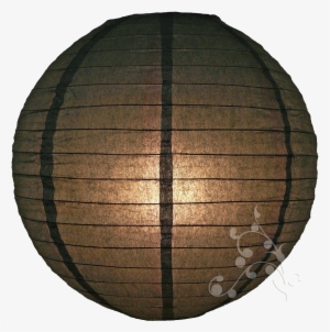 14' Black Round Paper Lantern, Even Ribbing, Hanging