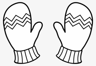 Clip Art Black White Scarf Clipart, Free Clip Art Black - Mitten Clip Art