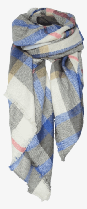 Tartan Square Shawl Scarf Sapphire Blue