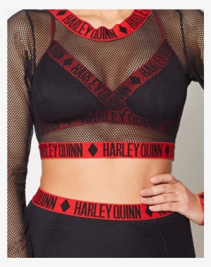 Dc Comics Harley Quinn Mesh Rash Guard - Harley Quinn Crop Top