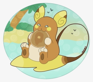 View 89436367 , - Alolan Raichu Eating Pancakes
