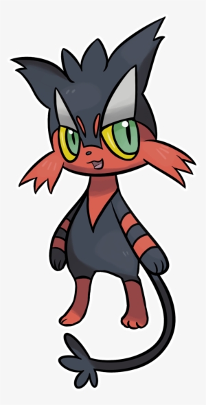 Clip Art Pokemon Sun Moon Litten X Purrloin Fusion - Pokemon Sun Fusion