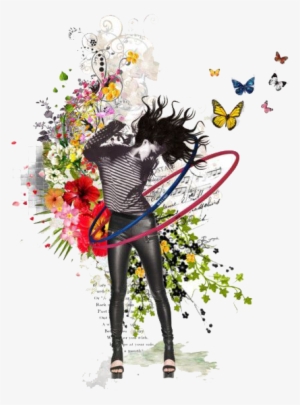 Artwork Of Girl Hula Hoop Dancing - Hula Hoops In Art