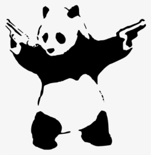 Banksy Panda Laptop Sticker - Pochoire Street Art A Imprimer