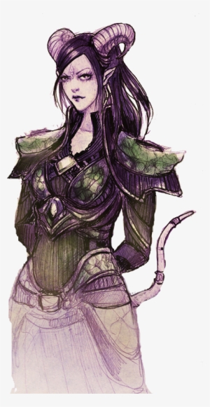 Pin By Rachel Kerner On Character Portraits - Tiefling With Purple Hair