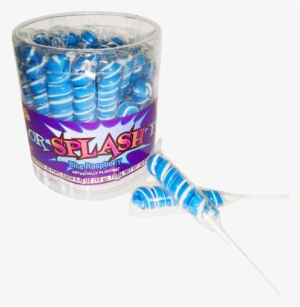 Blue & White Color Splash Blue Raspberry Unicorn Lollipops - Albert's Color Splash Pops Blue Raspberry 30ct