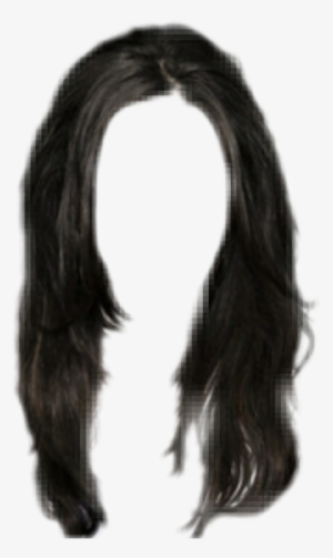 Hair Hairblack Black Wig Peruca Lace - Cabello Largo Hombre Png Photoshop
