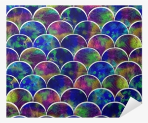 Bright Scales Shapes Abstract Grunge Colorful Splashes - Watercolor Painting