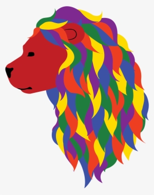 Gay Pride Lion - Rainbow Flag