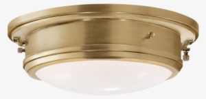 Marine Porthole Medium Flush Mount In Natural Brass