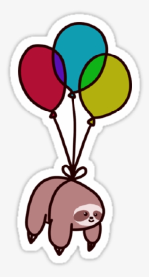 Balloon Sloth By Saradaboru - Balloon Stickers