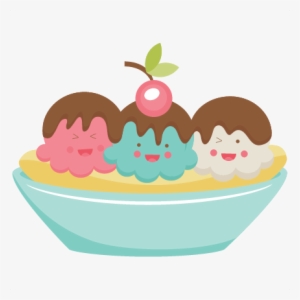 Happy Banana Split Svg Scrapbook Cut File Cute Clipart - Banana Split Cartoon Cute