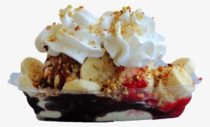 Deep Fried Bananas & Ice Cream Png - Qt Frozen Yogurt Banana Split