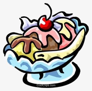 Banana Split, Soda Fountain Royalty Free Vector Clip - Dreaming Of An Ice Cream