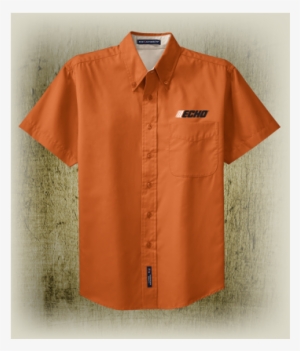 Orange Short Sleeve Button Down