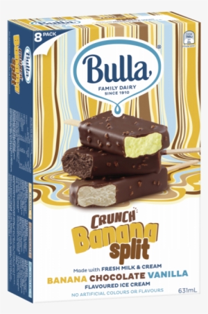Bulla Crunch Banana Split 8 Pack - Bulla Crunch Ice Cream