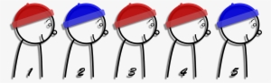 Prisoners In A Row Wearing Hats Red Blue Red Red Blue - Red And Blue Hats