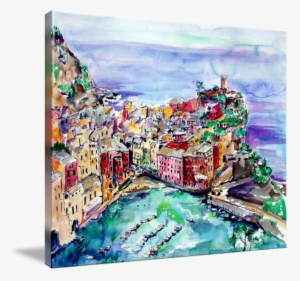 Vernazza Italy Cinque Terre Painting By Ginette By - Modern Abstract Vernazza Italy Cinque Terre