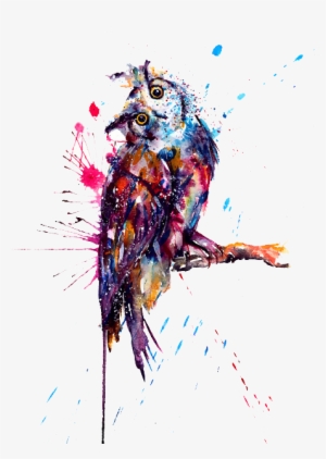 Owl Tattoo Watercolor Painting Image Freeuse Stock - Owl Tattoos Transparent Background