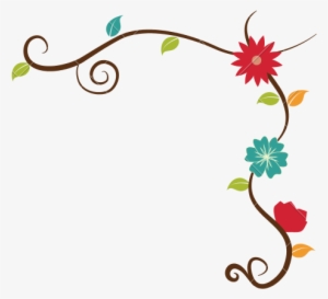 Flower Decorative Border Vector - Flowers Border Vector Png