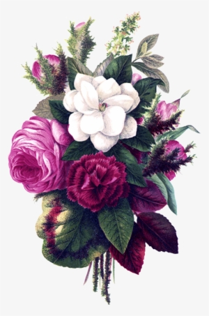 Flower Bouquet Pink Flowers - Watercolor Border Flower Background