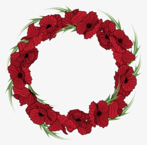 Red Flower Clipart Wreath - Floral Red Wreath Png