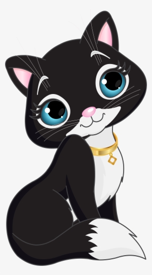 Cartoon Kitten Png Jpg Library Library - Black Kitten Cartoon