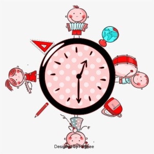 Beautiful Cartoon Cute Hand-painted School Students - Music