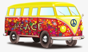 Hippy Vw Bus Clip Art At Clker - Peace And Love Bus